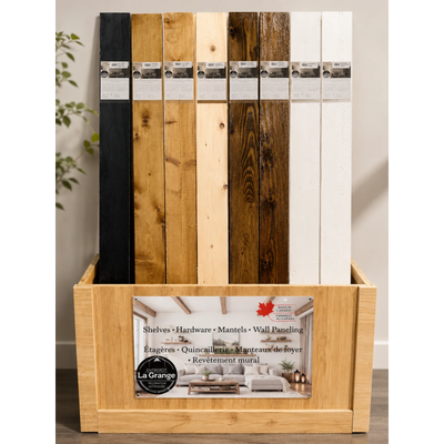 Présentoir sur pied Entrepot La Grange - Assortiment de lambris (Display-WP)