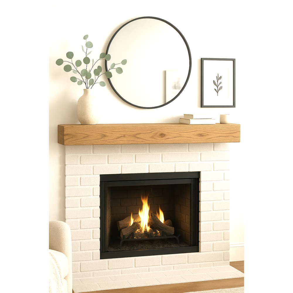 Floating Beam Fireplace Mantel 72 x 5 x 7 Honey