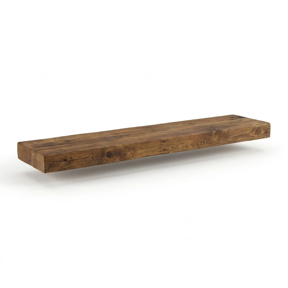 Solid Wood Shelf 48"L x 8"D x 2"T Medium Walnut