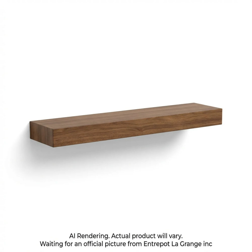 Solid Wood Shelf 36"L x 6"D x 2"T Medium Walnut