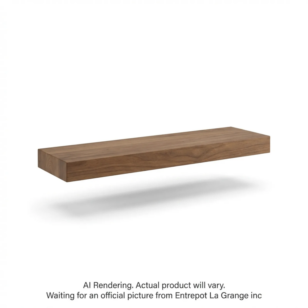 Solid Wood Shelf 36"L x 8"D x 2"T Medium Walnut