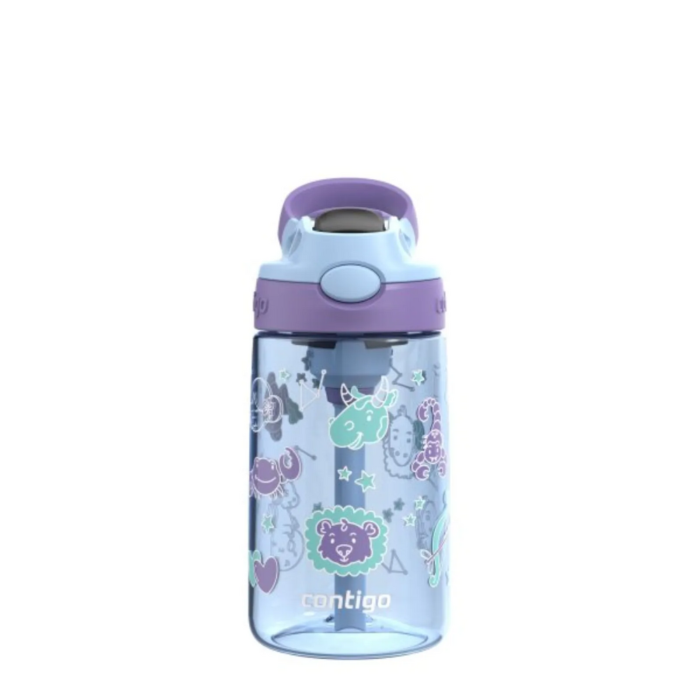 Contigo Aubrey Leak-Proof Spill-Proof Water Bottle, Periwinkle Amethyst Zodiac, 14 oz (414 mL)