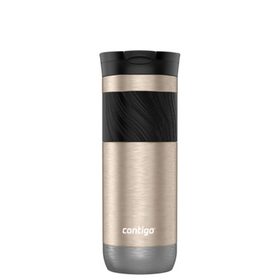 Tasse de voyage isolée en acier inoxydable Contigo Byron 2.0 avec couvercle SNAPSEAL et poignée, Sucre brun, 20 oz (2224089)