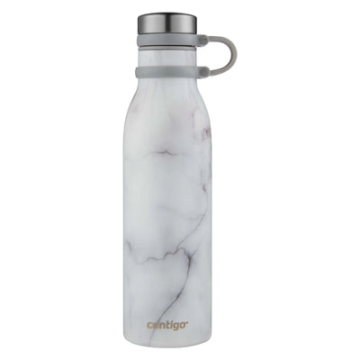 Contigo Couture Matterhorn Stainless Steel Water Bottle, White Marble, 20 oz (2101370)