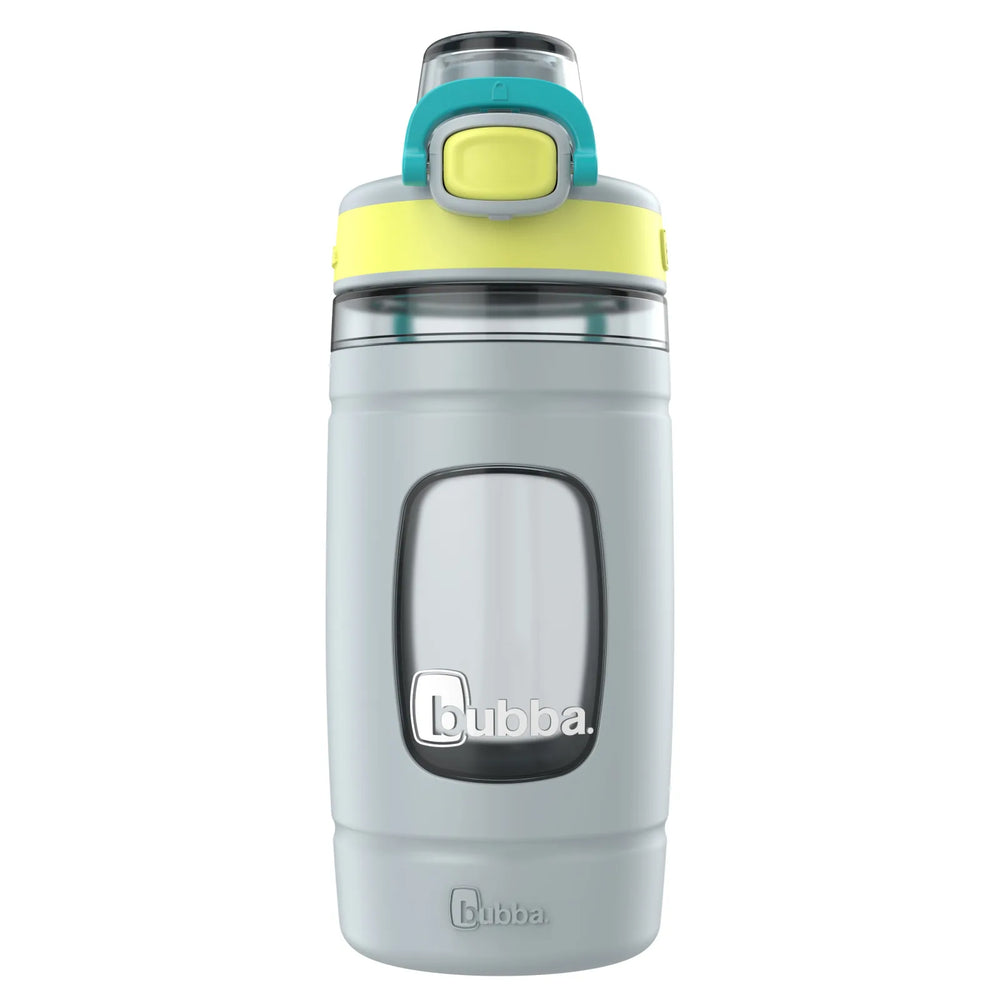 bubba 2209469 16 oz Flo Tritan Water Bottle with Silicone Sleeve – Light Stone/Limelight/Scuba