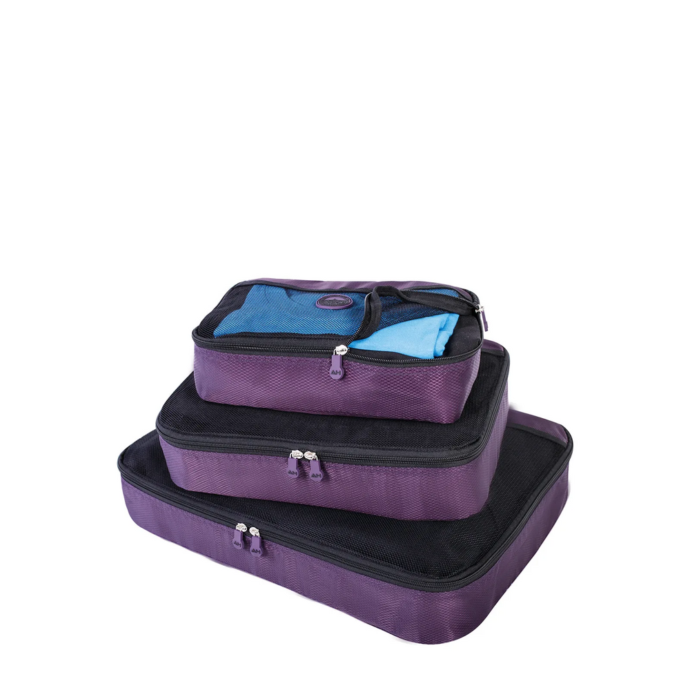 3Pcs Packing Cubes Solid Purpl