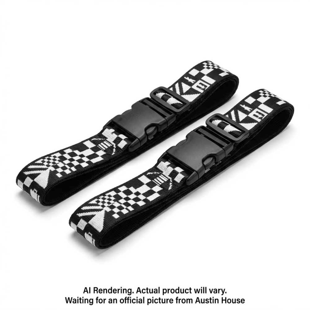 2Pk Lug. Strap Blck/Whte Print
