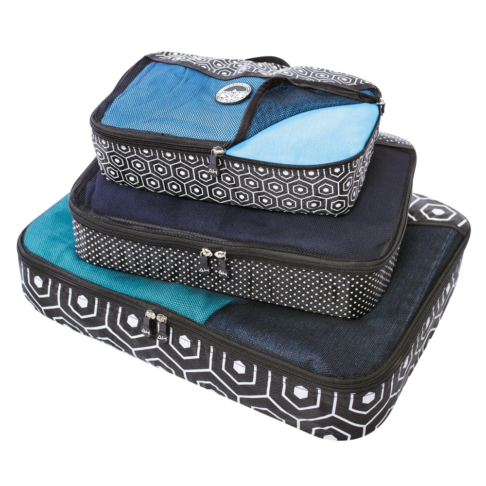 Poly 3Pcs Packing Cube Bk/Whte