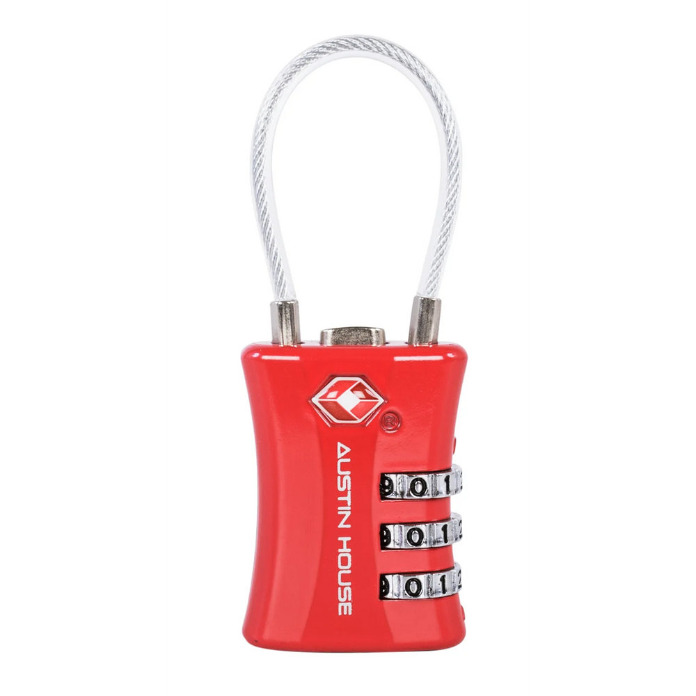 Tsa 3-Dial Cable Lock Red
