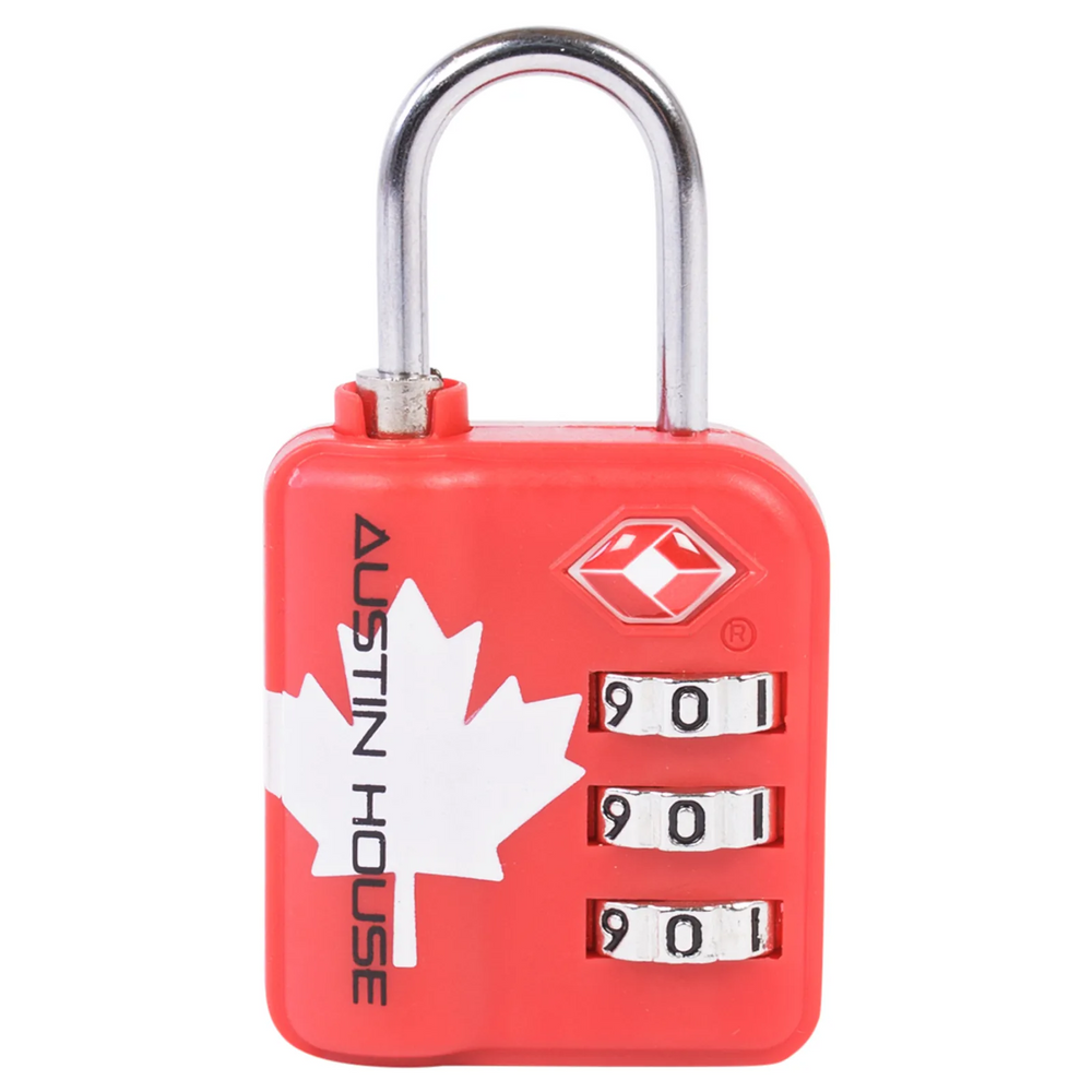 Tsa 3-Dial Canada Padlock Red