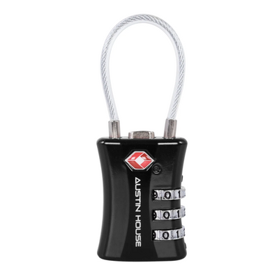 Austin House TSA 3-Dial Cable Lock Black (AH22CL01009)