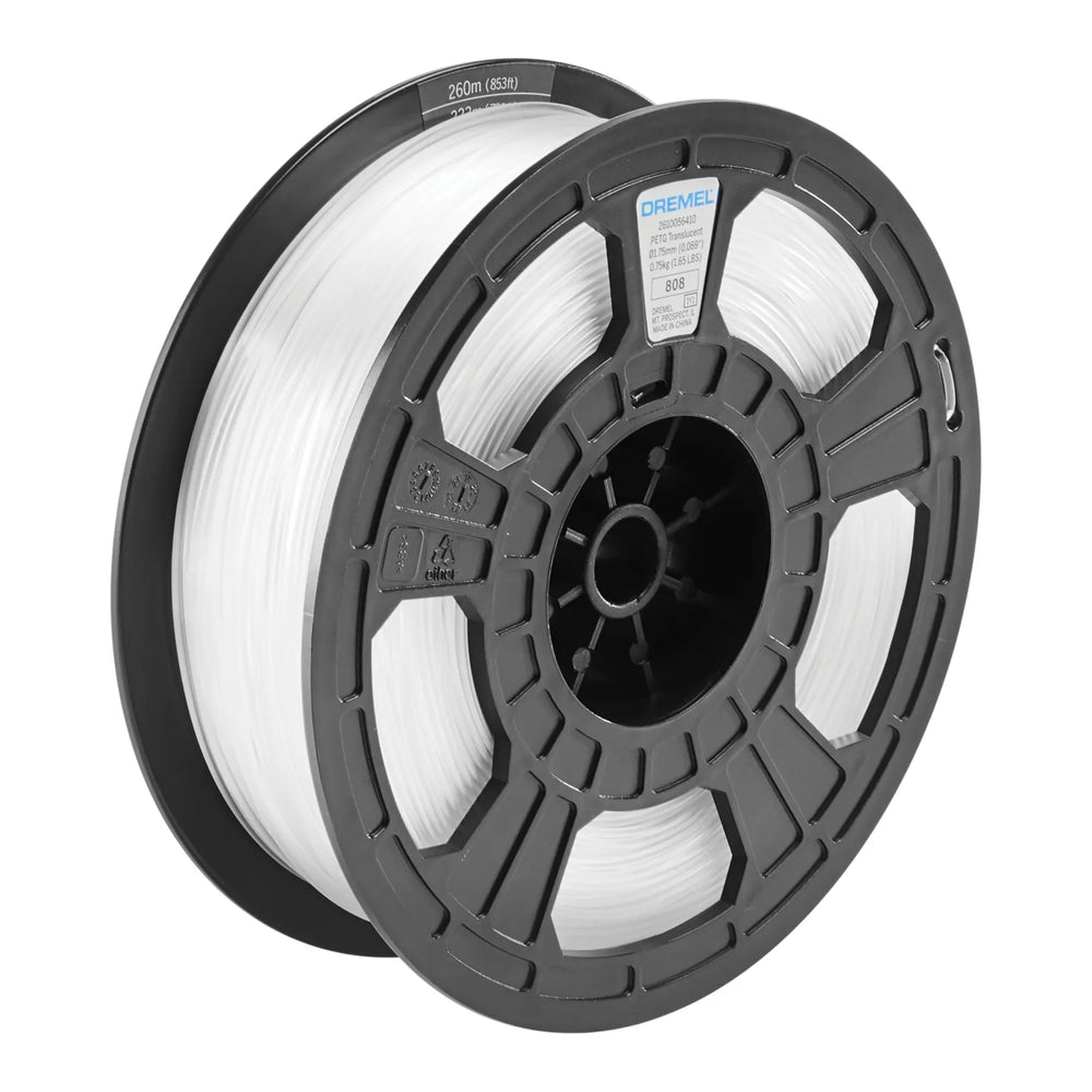 3D PETG Filament Spool, 1.75mm Diameter, Translucent 0.75kg