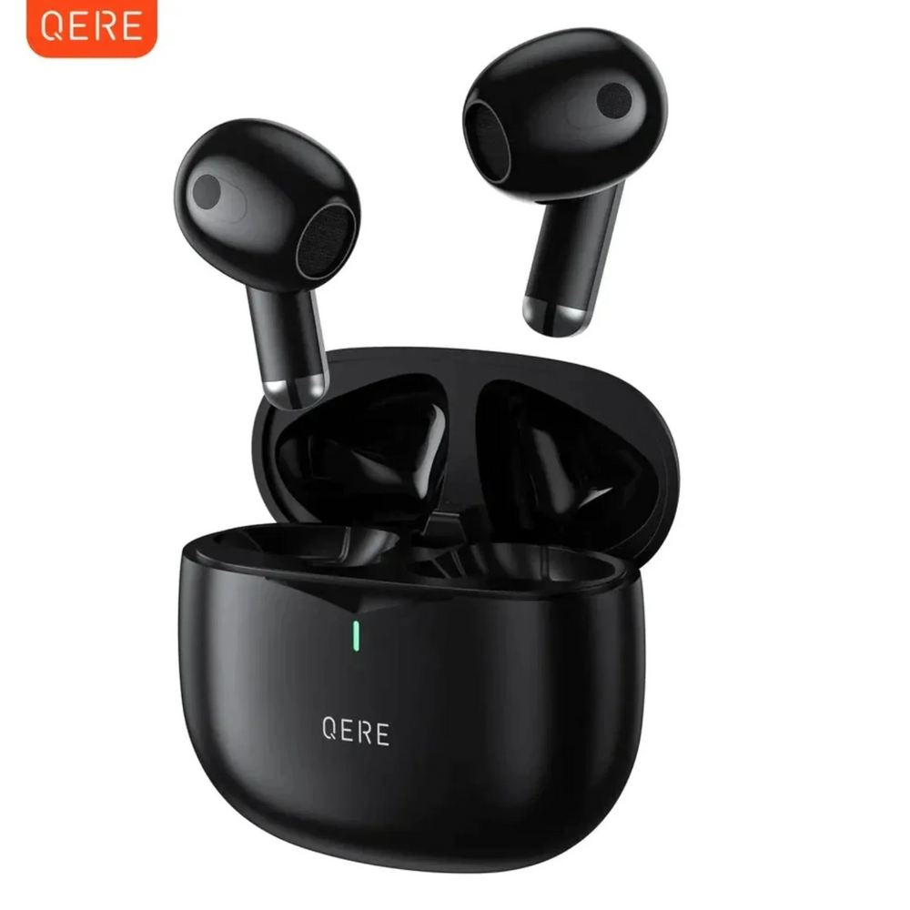 QERE - E28 Bluetooth Wireless Earbuds, Immersive Sound & Noise Cancellation, IPX5 - Black