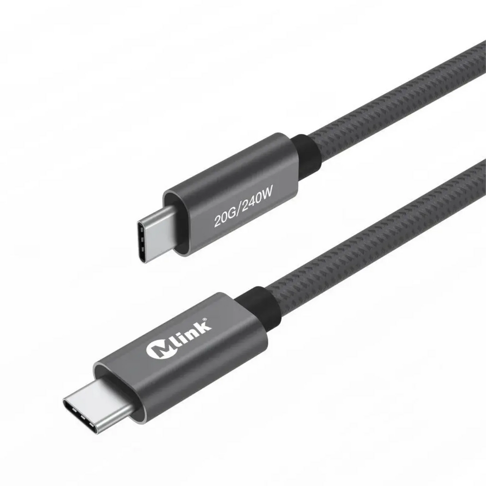 Mlink - USB-C Braided High-Speed Transfer Cable PD240W 20Gbps - 1m (3.3')
