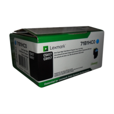 Lexmark CS/CX417, 517 Cyan Return Programme 3.5K Toner Cartridge Part no.: 71B1HC0