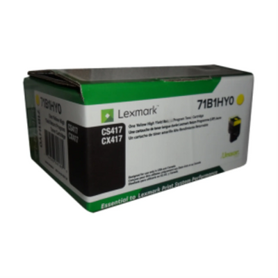 Lexmark CS/CX417, 517 Cartouche de toner jaune programme de retour 3,5K N° de pièce : 71B1HY0
