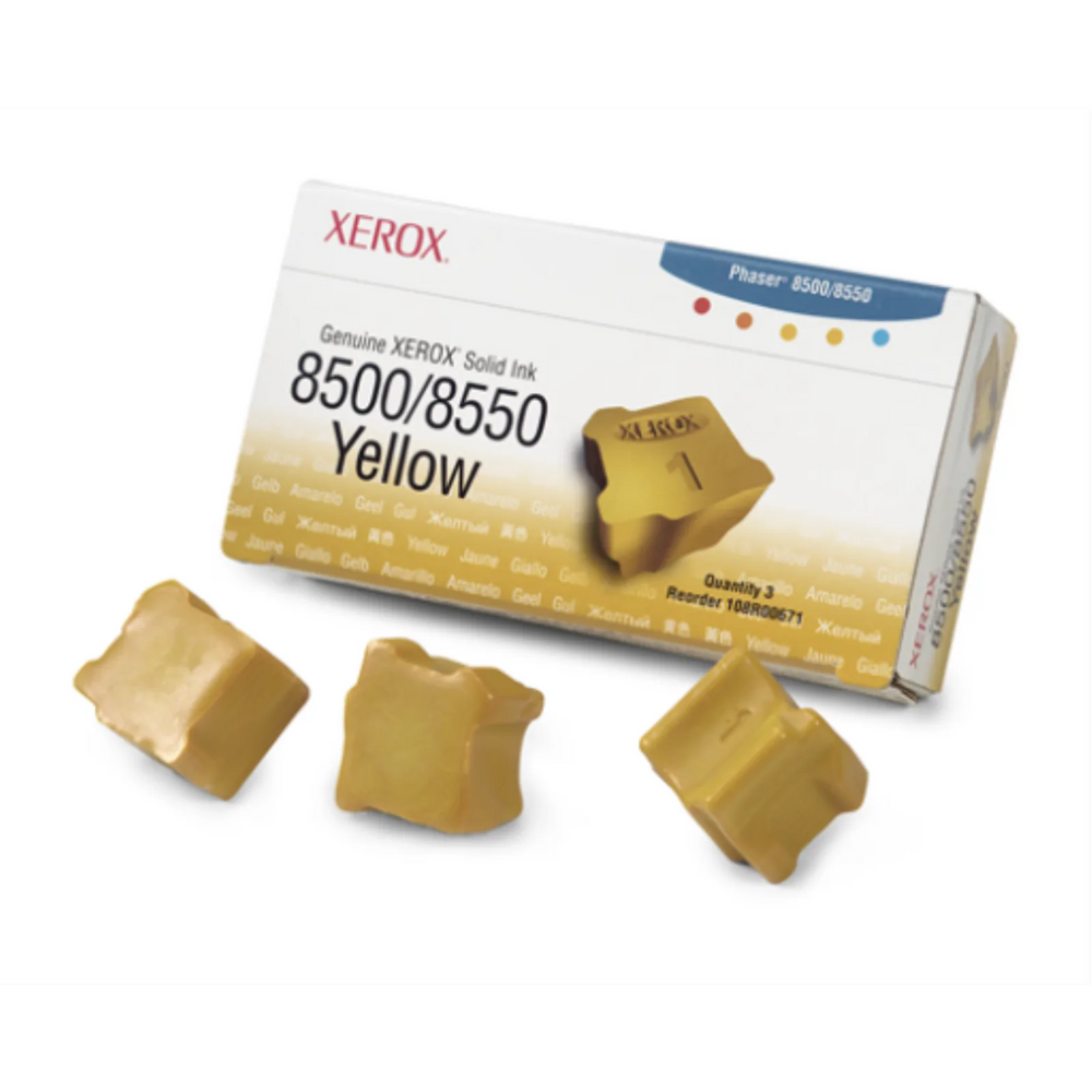 108R00671 Genuine Xerox Solid Ink 8500/8550 Yellow (three Sticks)