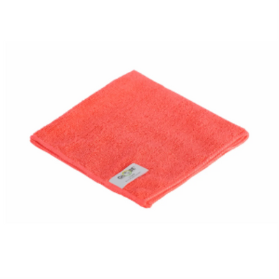 Chiffon en microfibre rouge Globe 16" x 16" 240GSM (Paquet de 10) (3130R)