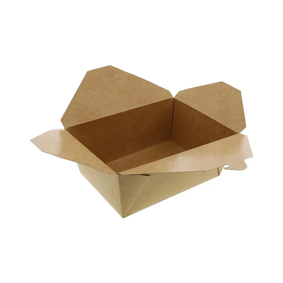 Boîte d'emballage Kraft pour mets à emporter n°3 - 8,25" L x 6,5" l x 2,5" H (Paquet de 50)