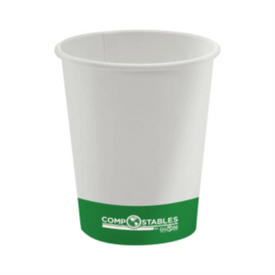 Globe Tasses Compostables en Papier Chaud/Froid 20 oz Blanc Paquet de 50 (6056)