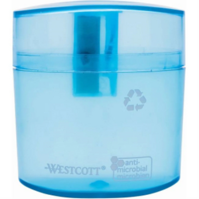 KleenEarth® Student Transparent Recycled Single-Hole Pencil Sharpener with Antimicrobial Protection - 4 colours Taille-crayon antimicrobien transparent simple recyclé KleenEarth® pour écolier – 4 couleurs