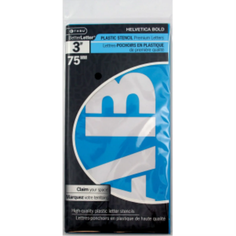 Helvetica Bold Stencil 3”, Caps Pochoir Helvetica gras de 3 po, majuscules