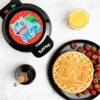 Appareil à gaufres Pokémon Bulbizarre Uncanny Brands – Fer à gaufres antiadhésif mettant en vedette le Pokémon n°001