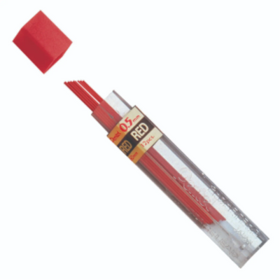 Refill Lead Red (0.5mm) Fine, 12 Leads per Tube
