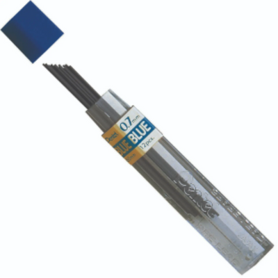 Recharges Bleues (0,7 mm) Moyennes, 12 recharges par tube