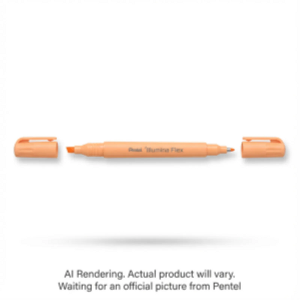 Illumina Flex Liquid Highlighter, Dual Tip - Chisel and Bullet, Pastel Orange