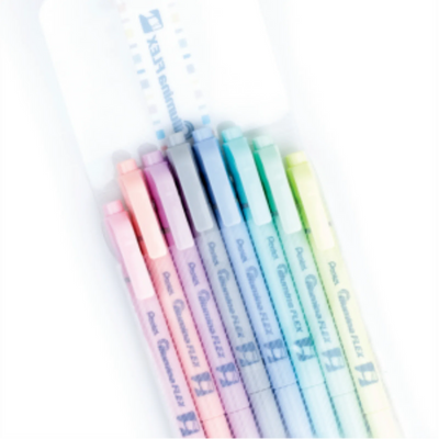 Illumina Flex Liquid Highlighter, Dual Tip - Chisel and Bullet, Pastel Colours 8PC Assorted Pack