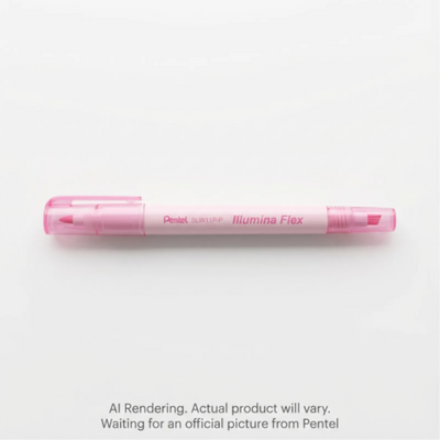 Illumina Flex Liquid Highlighter, Dual Tip - Chisel and Bullet, Pastel Pink