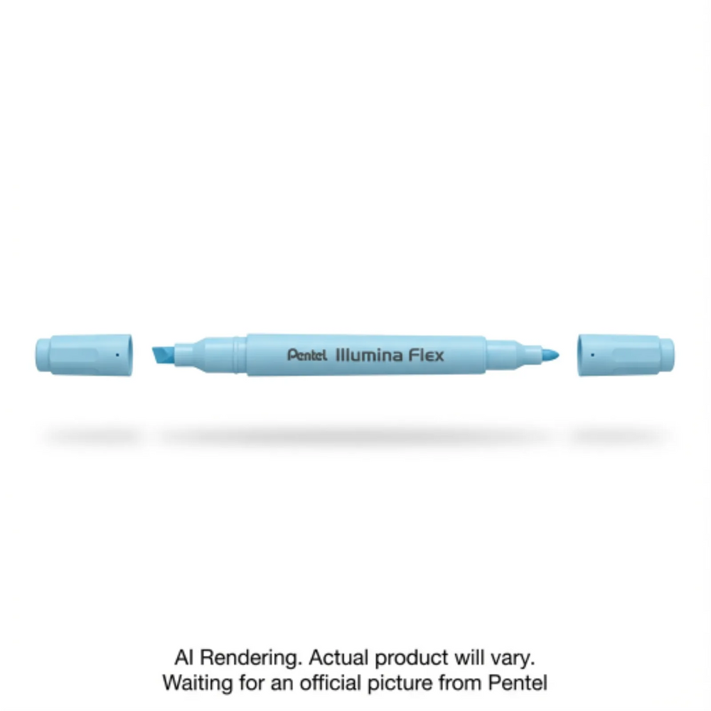 Illumina Flex Liquid Highlighter, Dual Tip - Chisel and Bullet, Pastel Sky Blue
