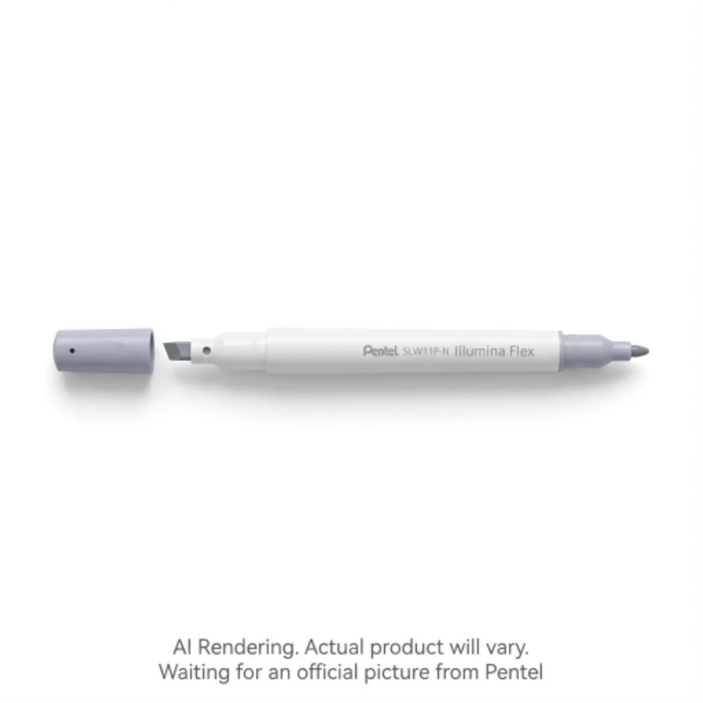 Illumina Flex Liquid Highlighter, Dual Tip - Chisel and Bullet, Pastel Grey