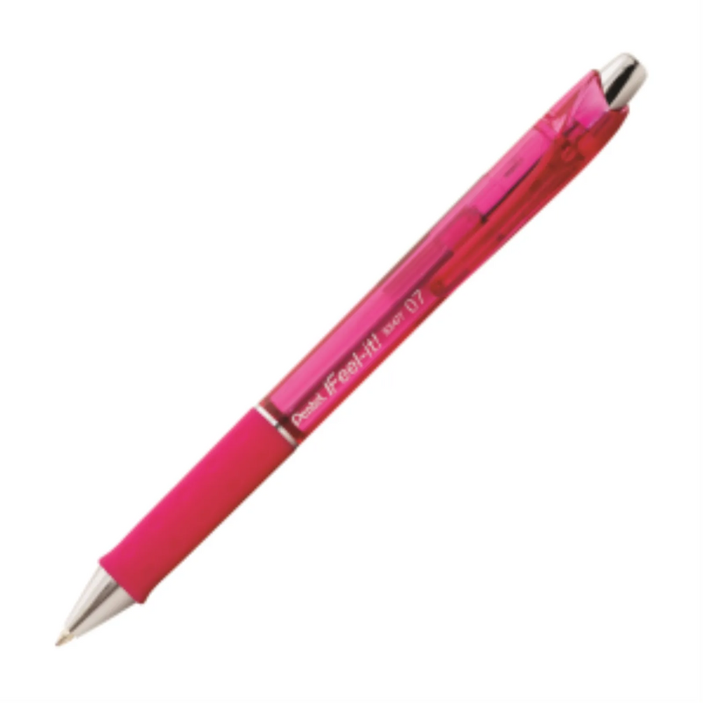 Feel-It! Retractable Ballpoint Pen, (0.7mm), Pink Ink
