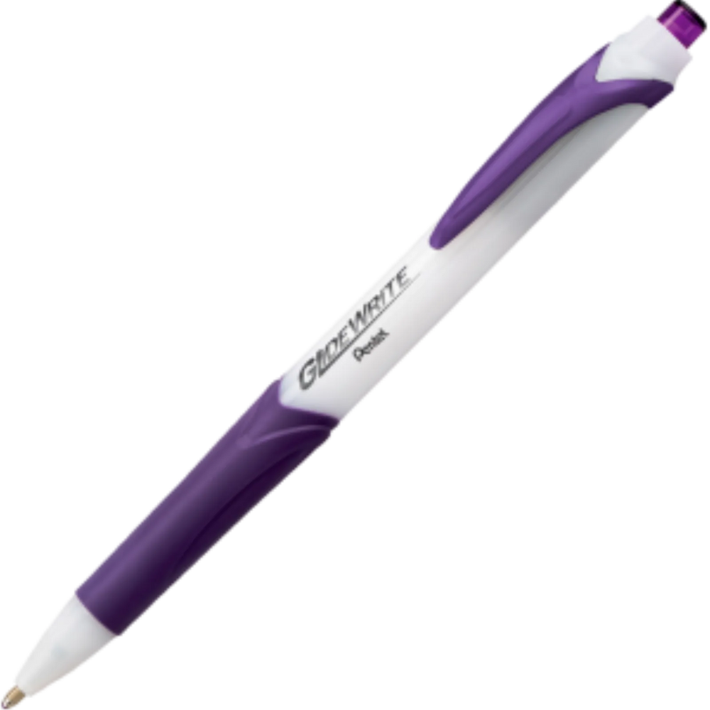 GlideWrite Ballpoint Pen with TechnIFlo Ink, (1.0mm) Bold Point, Violet Ink