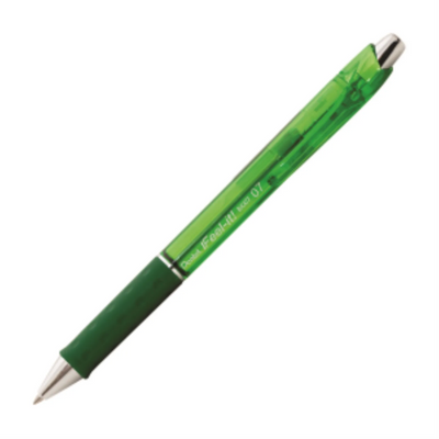 Feel-It! Retractable Ballpoint Pen, (0.7mm), Green Ink