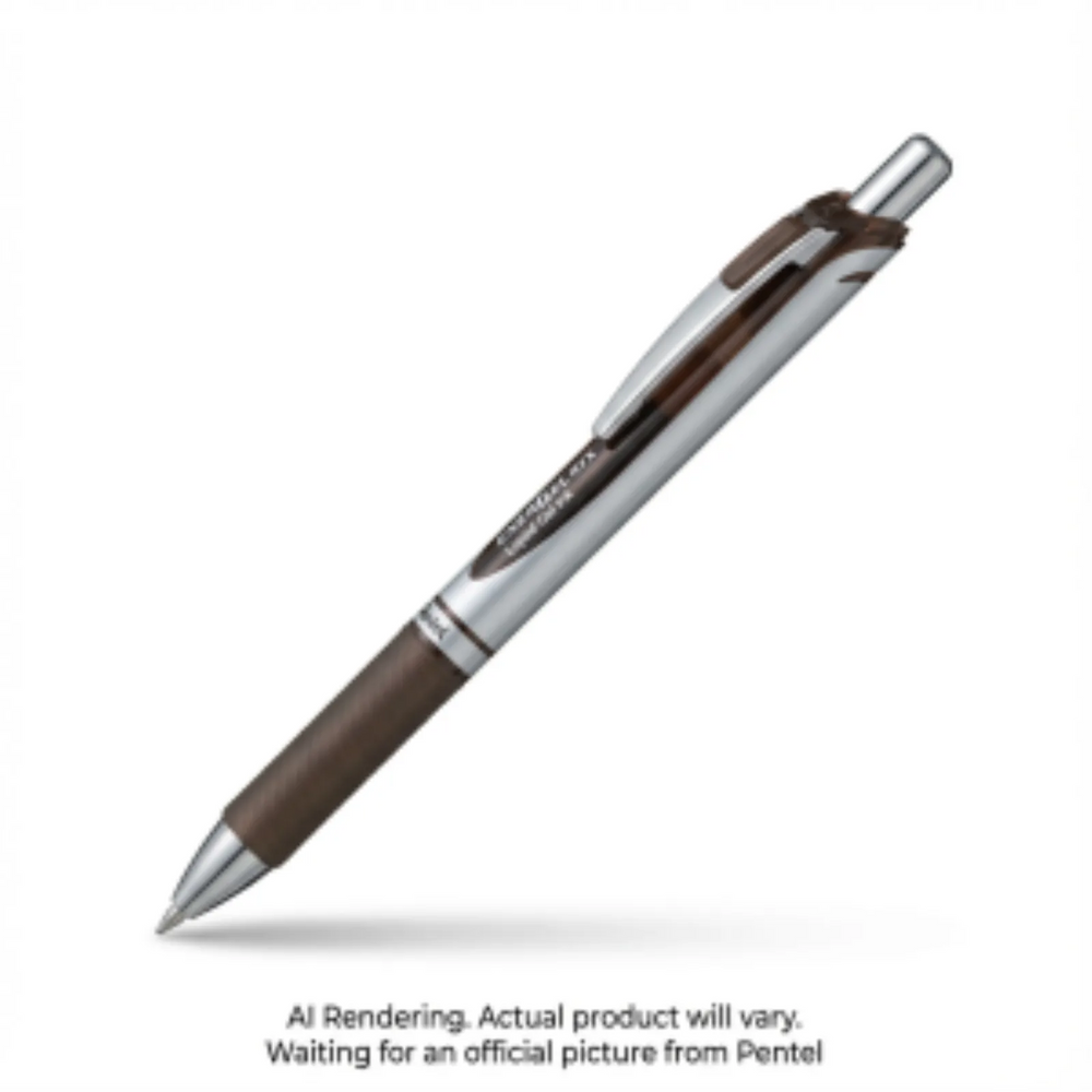 EnerGel Retractable Gel Roller, (0.7mm) Metal Tip, Sepia Ink