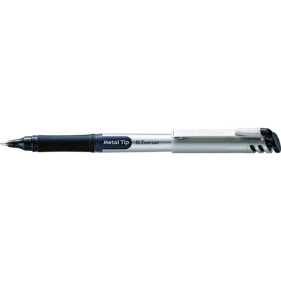 EnerGel Liquid Gel Pen, (0.7mm) Metal Tip, Capped, Black Ink