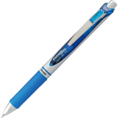 Stylo gel rétractable EnerGel, pointe métallique (0,7 mm), encre bleue