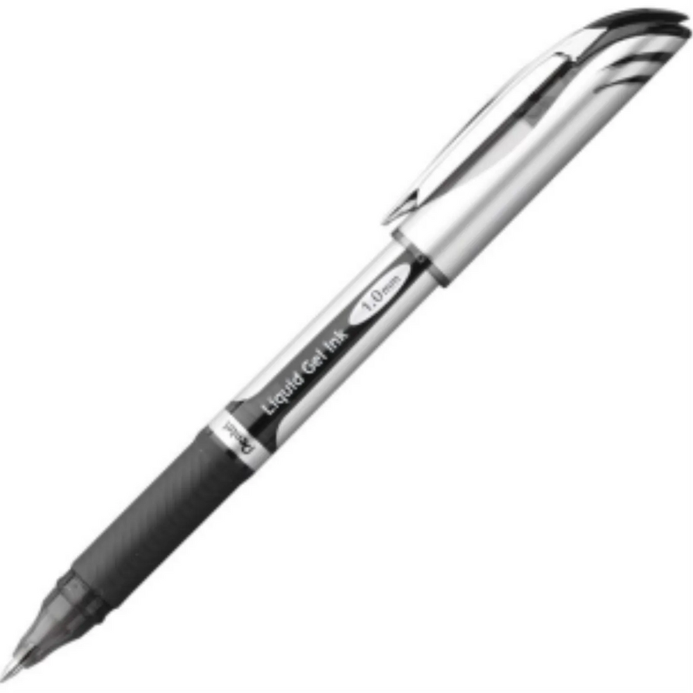 EnerGel Retractable Gel Roller, (1.0mm) Metal Tip, Black Ink