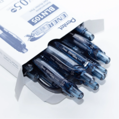 Stylo Roller Gel EnerGel-X Rétractable, Pointe Aiguille (0,5 mm), Encre Bleu Marine