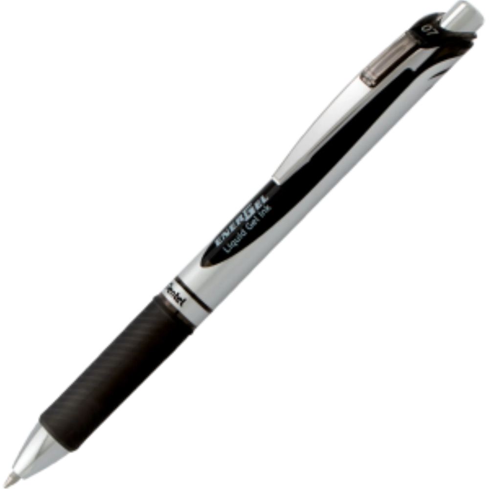 EnerGel Retractable Gel Roller, (0.7mm) Metal Tip, Black Ink