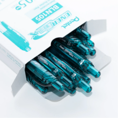 EnerGel-X Retractable Gel Roller, (0.5mm) Needle Tip, Turquoise Ink