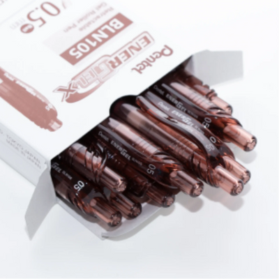 Stylo Roller Gel Rétractable EnerGel-X, Pointe Aiguille (0,5 mm), Encre Brune