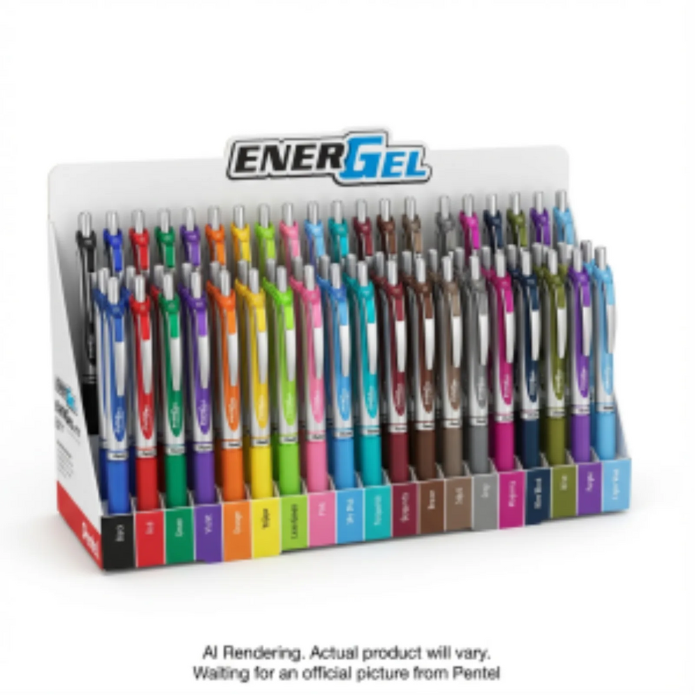 EnerGel Retractable Gel Roller, (0.7mm), Assorted Colours, Open Stock Display 120 PCS