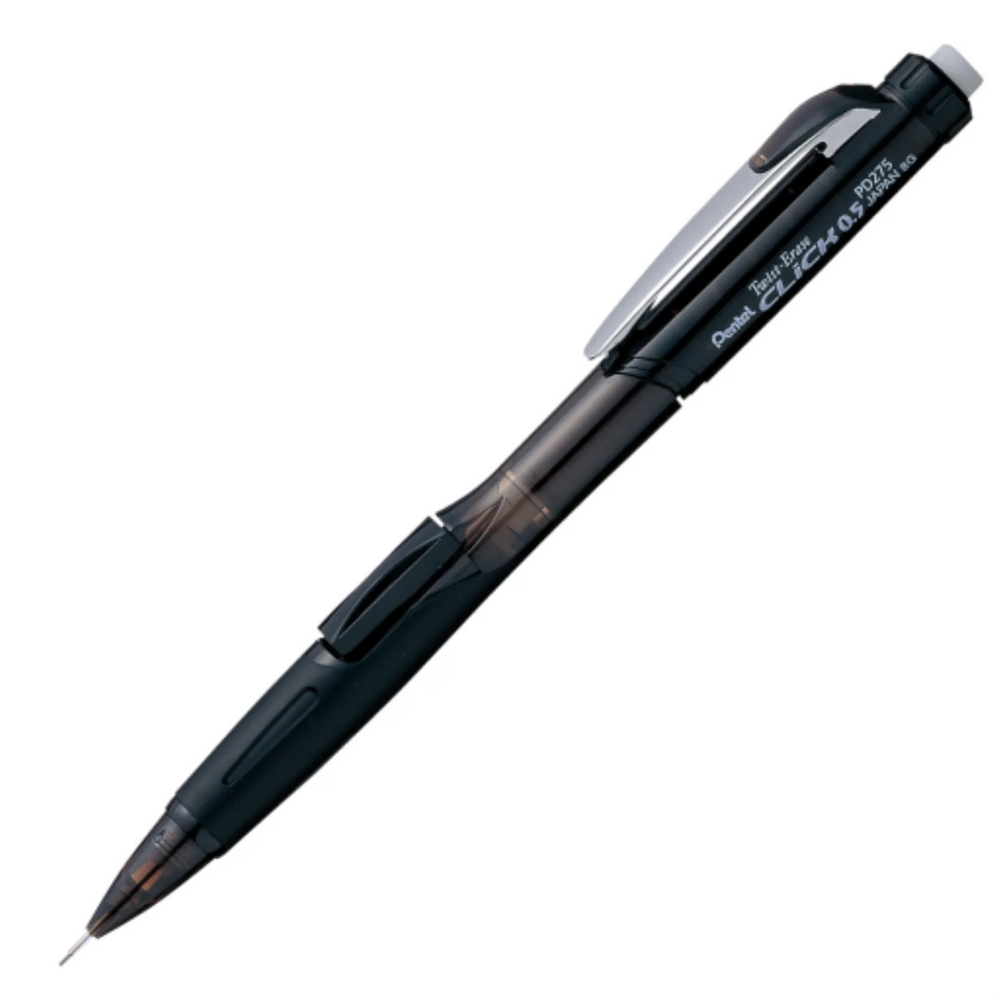 Twist-Erase Click Mechanical Pencil (0.5mm) Clear Barrel, Black Grip