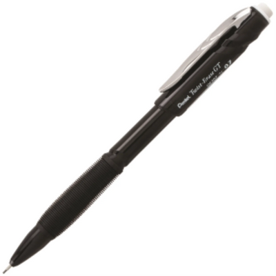Twist-Erase GT (0.7mm) Retractable 1-Click Mechanical Pencil, Transparent Black Barrel