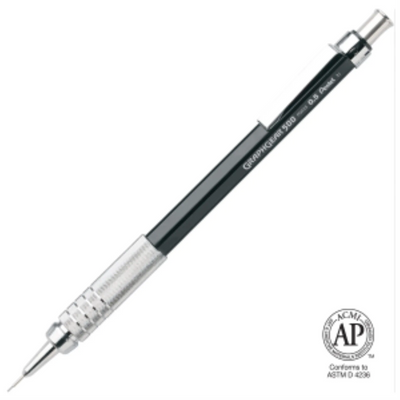 Crayon-feutre mécanique GraphGear 500 (0,5 mm), corps noir