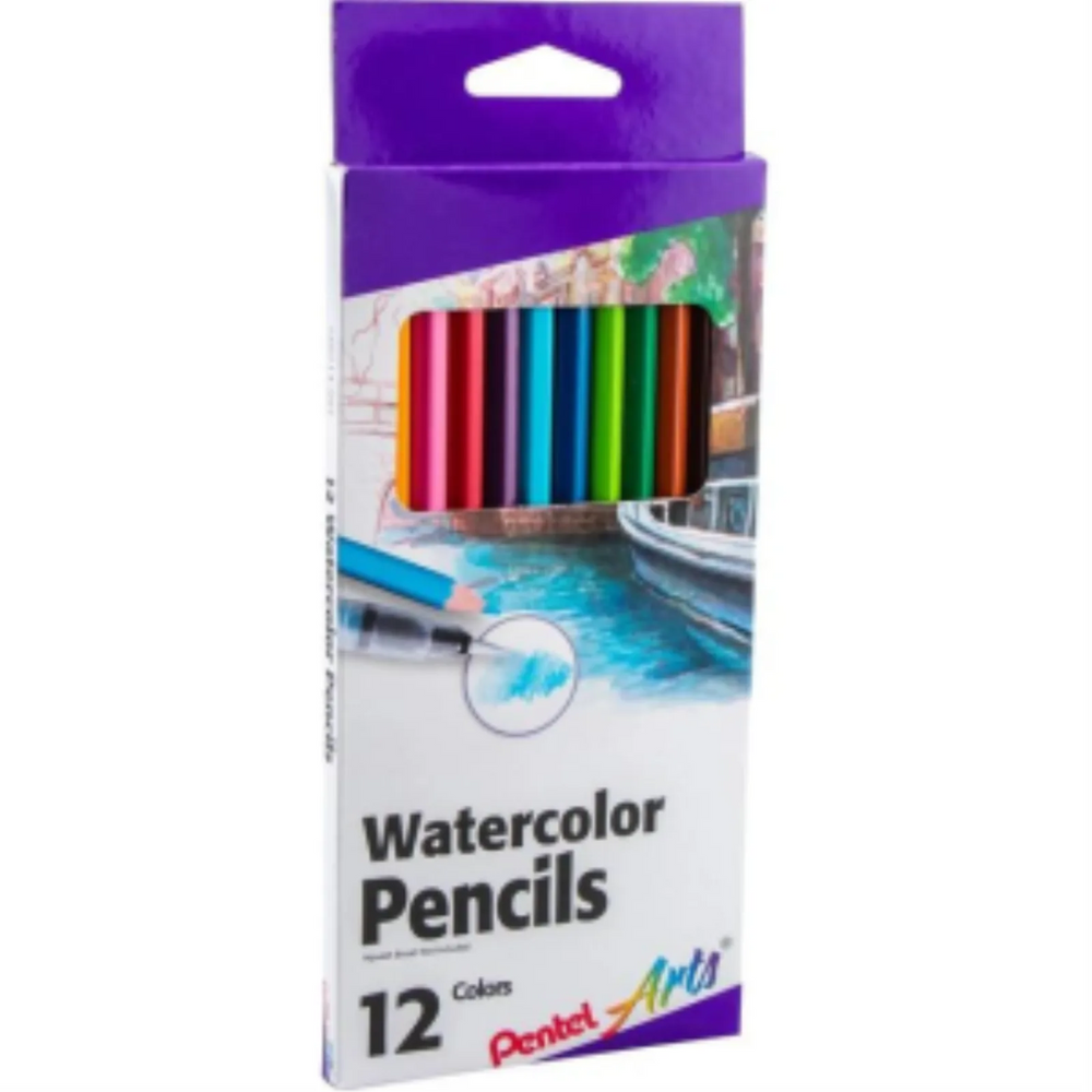 Pentel Arts WaterColour Pencil Set - Assorted Colours, 12-Pack